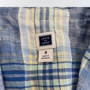 Janie and Jack Blue Plaid linen blazer